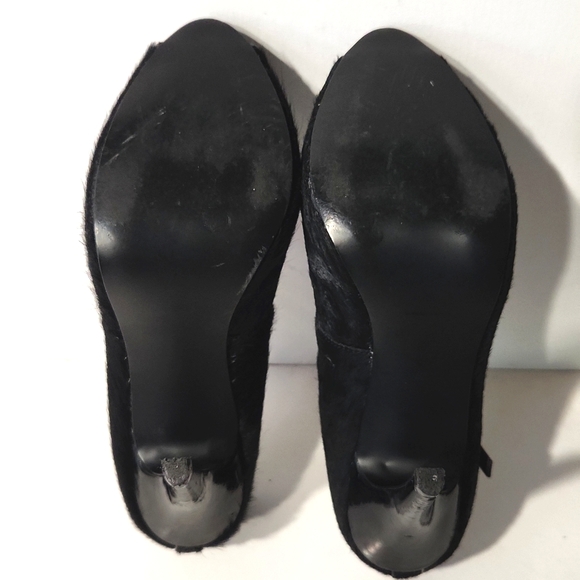 Steve Madden Laveda Black Leather Calf Hair Peep Toe Pumps Size 8M EUC! - Picture 9 of 11